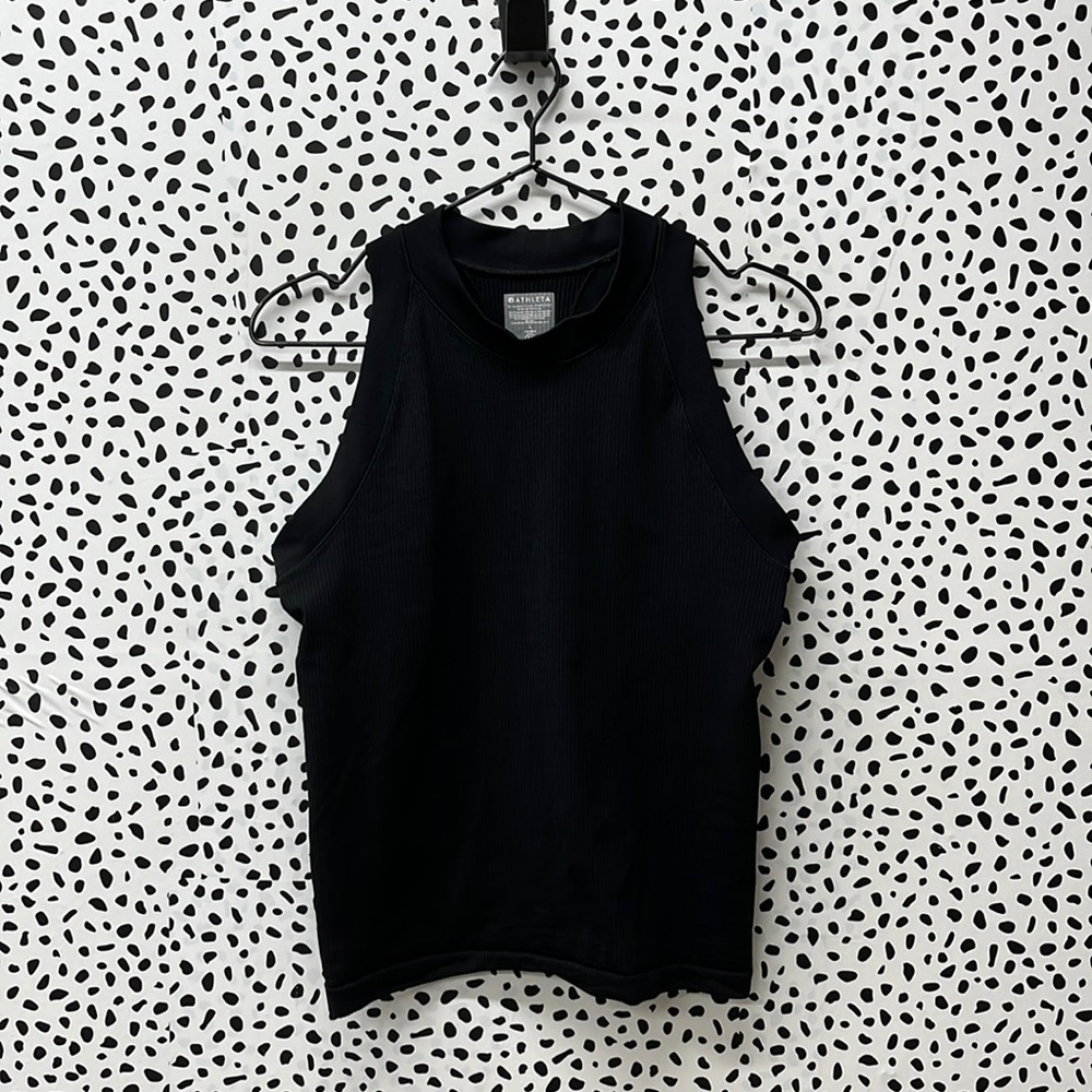 Athleta Black Ribbed Tank Top